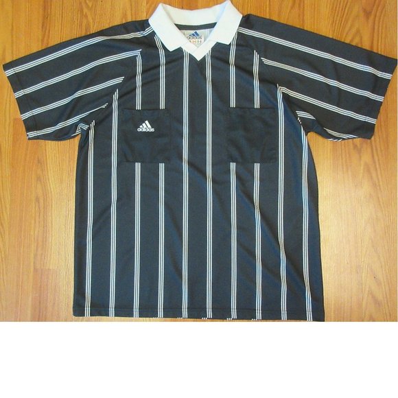 Adidas Other - VTG ADIDAS REFEREE SHIRT BLACK & WHITE POLYESTER